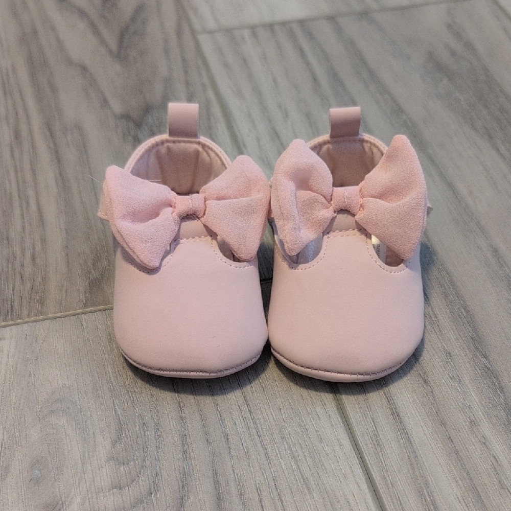Carter's Blush Pink Baby Walker Shoes with Bows